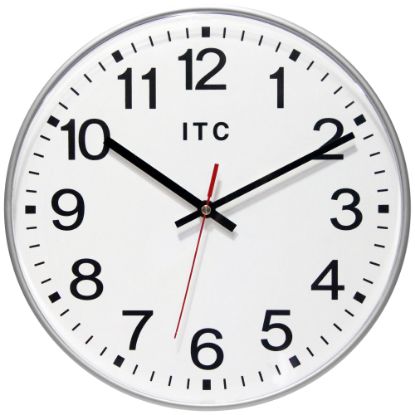 Picture of Infinity Instruments Prosaic Wall Clock, 12in, Silver