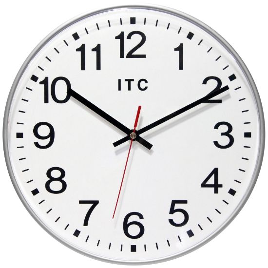 Picture of Infinity Instruments Prosaic Wall Clock, 12in, Silver