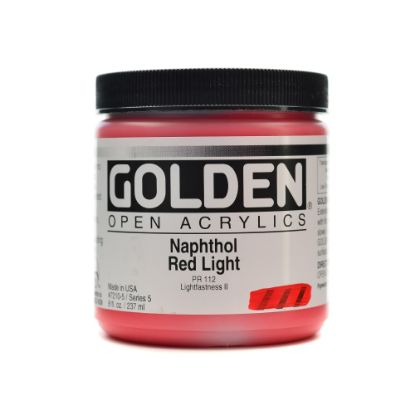 Picture of Golden OPEN Acrylic Paint, 8 Oz Jar, Naphthol Red Light