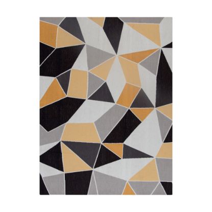 Picture of Anji Mountain Figueres Rug'd Chair Mat, 1/2inH x 36inW x 48inD, Yellow/Gray