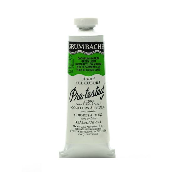 Picture of Grumbacher P020 Pre-Tested Artists Oil Colors, 1.25 Oz, Cadmium Barium Green Light