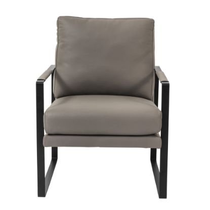 Picture of Eurostyle Bettina Leather Lounge Chair, Matte Black/Gray