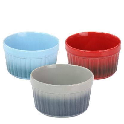 Picture of Crock-Pot Thronburg 3-Piece Stoneware Ramekin Dish Set, 8 Oz, Assorted