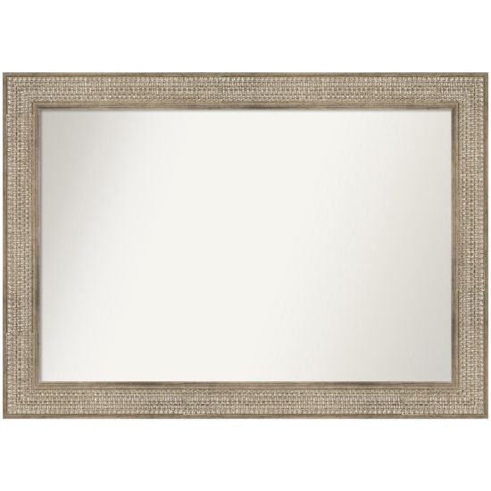 Picture of Amanti Art Non-Beveled Rectangle Wood Framed Bathroom Wall Mirror, 30in x 42in, Trellis Silver