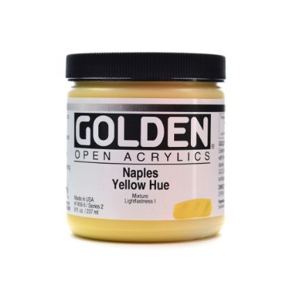 Picture of Golden OPEN Acrylic Paint, 8 Oz Jar, Naples Yellow Hue