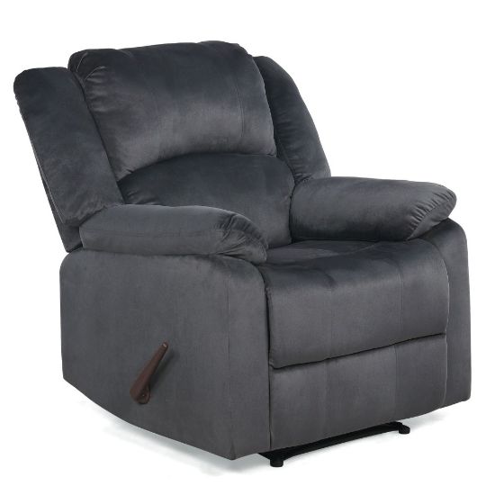 Picture of Lifestyle Solutions Relax A Lounger Piers Microfiber Manual Recliner, Slate Gray