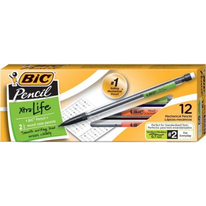 Picture of BIC Mechanical Pencils, Xtra Life, 0.7 mm, Black Barrel, Pack Of 12