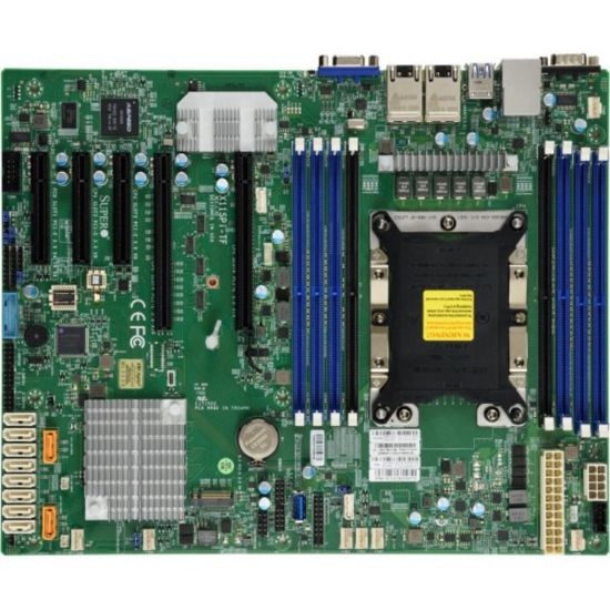 Picture of Supermicro X11SPI-TF Server Motherboard - Intel C622 Chipset - Socket P LGA-3647 - ATX - Xeon Processor Supported - 1 TB DDR4 SDRAM Maximum RAM - RDIMM, DIMM, LRDIMM - 8 x Memory Slots - 10 x SATA Interfaces