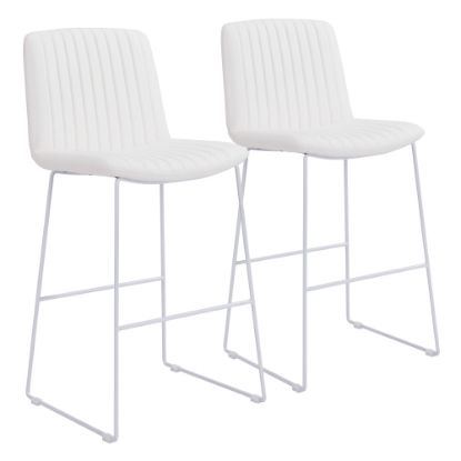 Picture of Zuo Modern Mode Bar Stools, White, Set Of 2 Stools