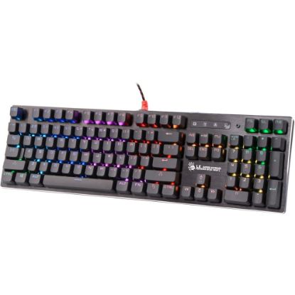 Picture of BLOODY GAMING RBG OPTICAL MECHANICAL KEYBOARD, BLUE SWITCH - Cable Connectivity - USB Interface Multimedia Hot Key(s) - Windows - Mechanical Keyswitch - Brushed Aluminum