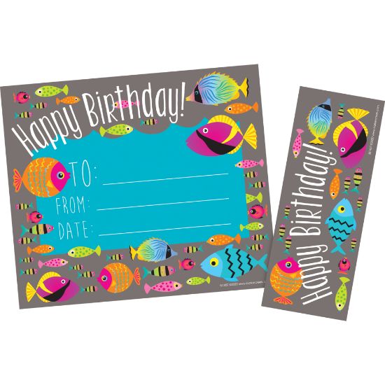 Picture of Barker Creek Kai Ola Awards & Bookmarks Set, Happy Birthday, 8-1/2in x 5-1/2in, Set Of 30