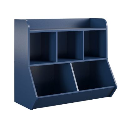 Picture of Ameriwood Home Tyler Kids 31inH 5-Cube Toy Storage Bookcase, Navy