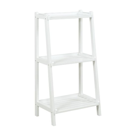 Picture of New Ridge Home Goods Dunnsville 42inH 3-Shelf Leaning Ladder Bookcase, White