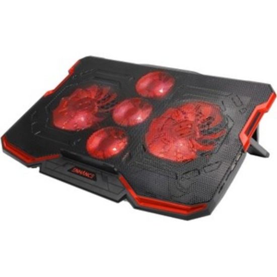 Picture of Enhance Cryogen 2 Laptop Cooling Pad (Red) - Upto 17in Screen Size Notebook, Gaming Console Support - 5 Fan(s) - 523.6 gal/min - Red