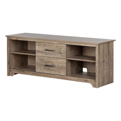 Picture of South Shore Fusion TV Stand With Drawers, 22-1/2inH x 59-1/4inW x 17-3/4inD, Weathered Oak