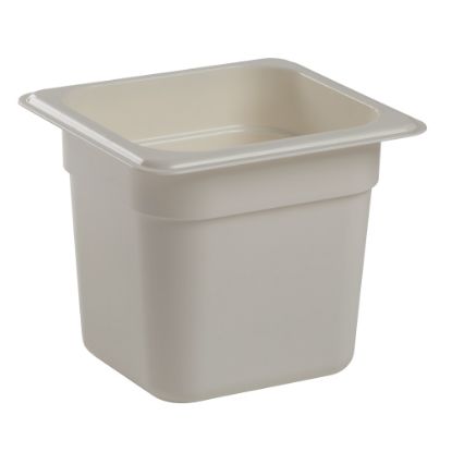 Picture of Cambro Camwear GN 1/6 Size 6in Food Pans, 6inH x 6-3/8inW x 7inD, White, Set Of 6 Pans