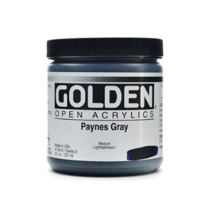 Picture of Golden OPEN Acrylic Paint, 8 Oz Jar, Paynes Gray