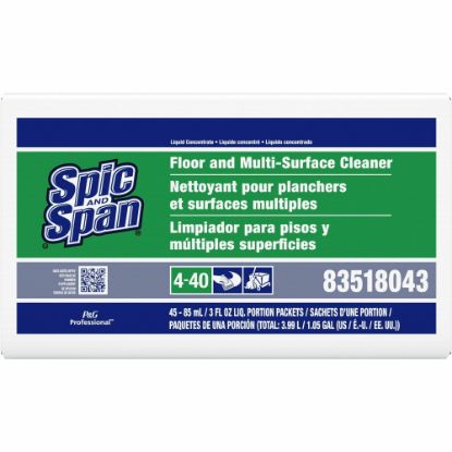 Picture of Spic and Span Floor Cleaner - Concentrate - 3 fl oz (0.1 quart) - 45 / Carton - Green, Translucent