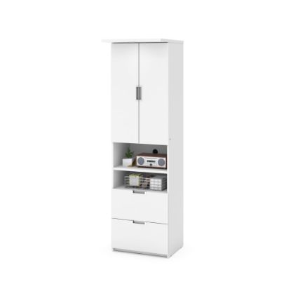 Picture of Bestar Lumina 24inW Storage Cabinet With 2 Drawers, White