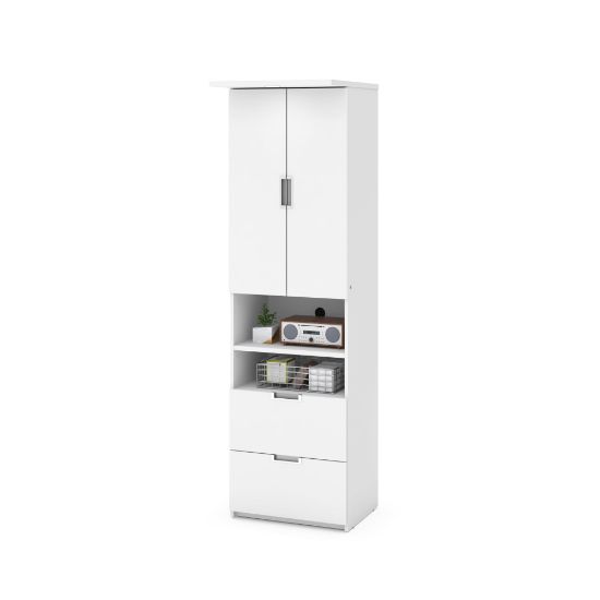 Picture of Bestar Lumina 24inW Storage Cabinet With 2 Drawers, White