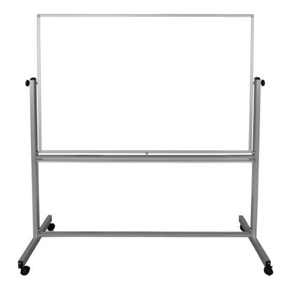 Picture of Luxor Magnetic Double-Sided Magnetic Mobile Dry-Erase Whiteboard, 40in x 60in, Aluminum Frame With Silver Finish