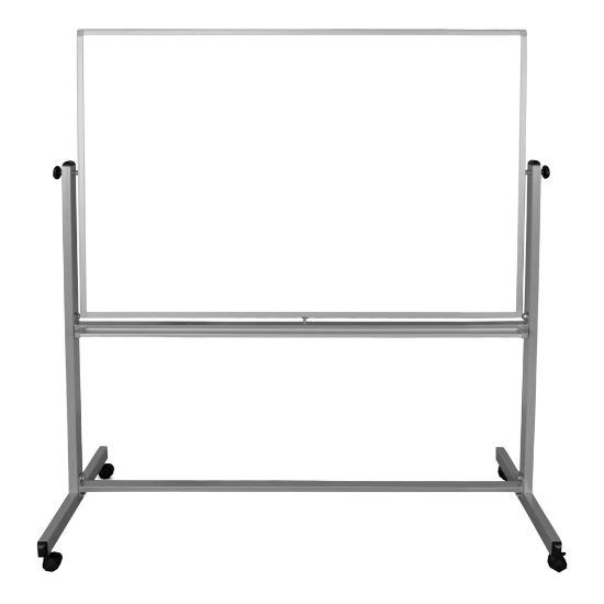 Picture of Luxor Magnetic Double-Sided Magnetic Mobile Dry-Erase Whiteboard, 40in x 60in, Aluminum Frame With Silver Finish