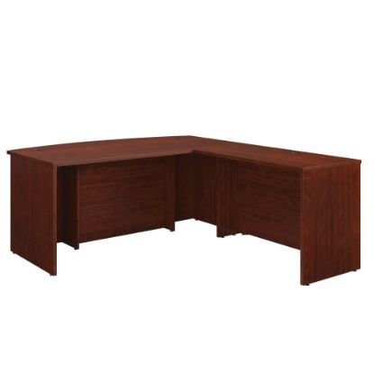 Picture of Sauder Affirm 72inW Executive Bowfront Computer Desk With 42in Return, Classic Cherry