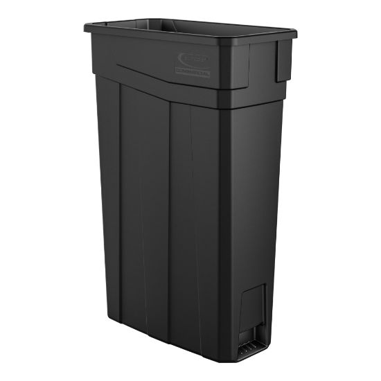 Picture of Suncast Commercial Narrow Rectangular Resin Trash Can, 23 Gallons, 30inH x 11inW x 20inD, Black