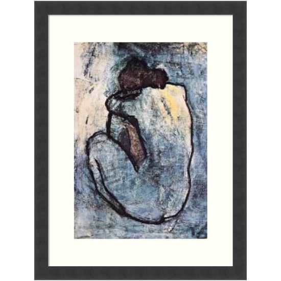 Picture of Amanti Art The Blue Nude (Seated Nude) 1902 by Pablo Picasso Wood Framed Wall Art Print, 16inW x 20inH, Black