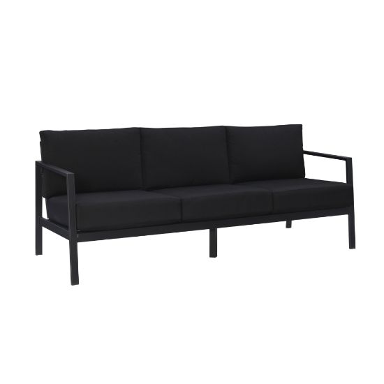 Picture of Linon Abilene Aluminum Outdoor Sofa, 31-1/4inH x 75-1/4inW x 30inD, Black/Black