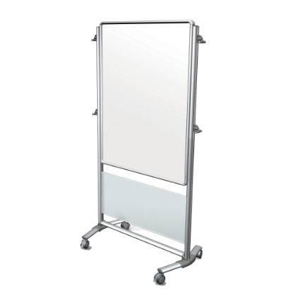 Picture of Ghent Nexus Mobile 2-Sided Magnetic Dry-Erase Whiteboard, 76 1/8in x 40 3/8in x 25 1/8in Steel Frame With Silver Finish