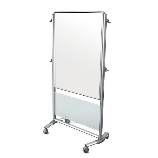 Picture of Ghent Nexus Mobile 2-Sided Magnetic Dry-Erase Whiteboard, 76 1/8in x 40 3/8in x 25 1/8in Steel Frame With Silver Finish