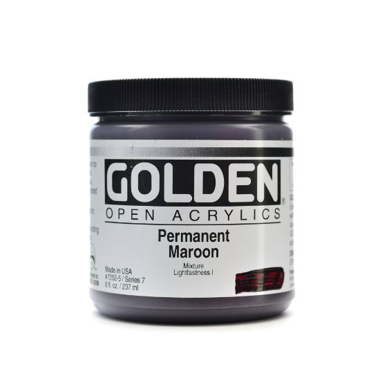 Picture of Golden OPEN Acrylic Paint, 8 Oz Jar, Permanent Maroon