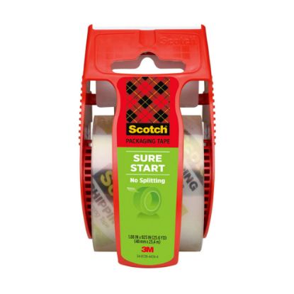 Picture of Scotch Sure Start Shipping Tape With Dispenser, 1-7/8in x 22.2 Yd., Clear