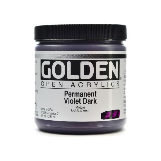 Picture of Golden OPEN Acrylic Paint, 8 Oz Jar, Permanent Violet Dark