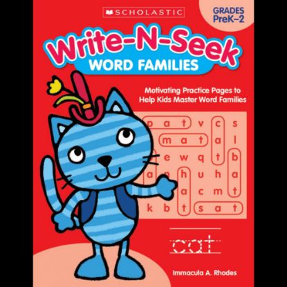 Picture of Scholastic Teacher Resources Write-N-Seek Workbook, Word Families, Pre-K - Grade 2