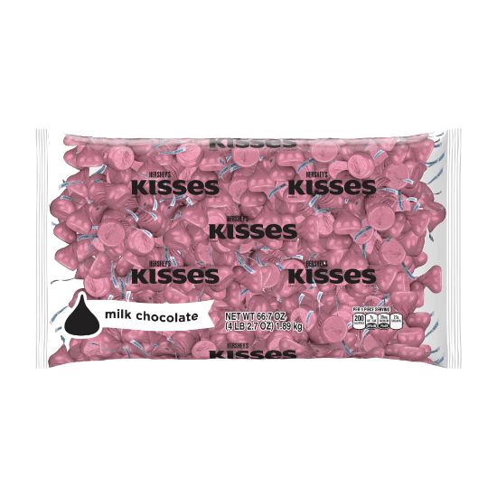 Picture of Hersheys Kisses Milk Chocolates, 66-Oz Bag, Pink