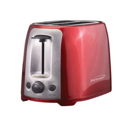 Picture of Brentwood 2-Slice Extra-Wide-Slot Cool-Touch Toaster, Red/Stainless Steel