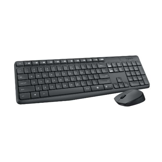 Picture of Logitech MK235 Wireless Straight Full-Size Keyboard & Ambidextrous Optical Mouse, Black