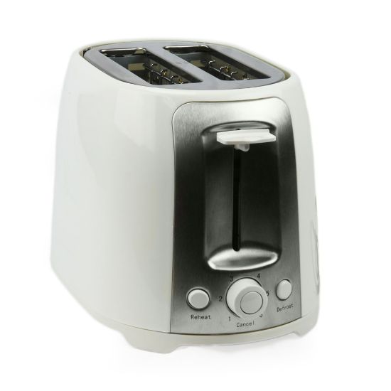 Picture of Brentwood 2-Slice Extra-Wide-Slot Cool-Touch Toaster, White/Stainless Steel