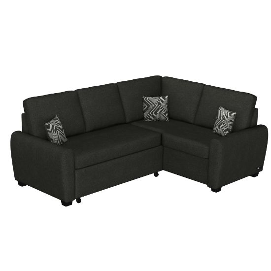 Picture of Lifestyle Solutions Serta Sheldon Convertible Sectional Sofa, 37-4/5inH x 93-3/4inW x 70-1/8inD, Charcoal