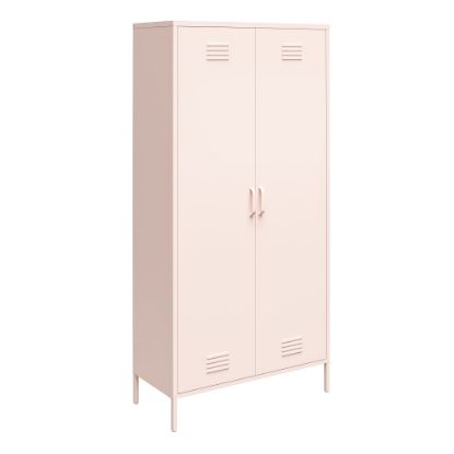 Picture of Ameriwood Home Mission District Tall 2-Door Metal Locker Cabinet, 72-7/8inH x 35-7/16inW x 15-3/4inD, Pink