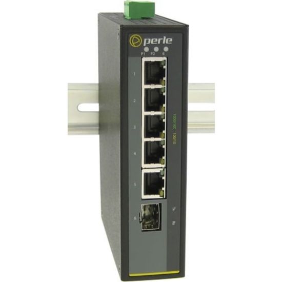 Picture of Perle IDS-105G-SFP - Industrial Ethernet Switch - 5 Ports - 10/100/1000Base-T - 2 Layer Supported - 1 SFP Slots - Rail-mountable, Wall Mountable, Panel-mountable - 5 Year Limited Warranty