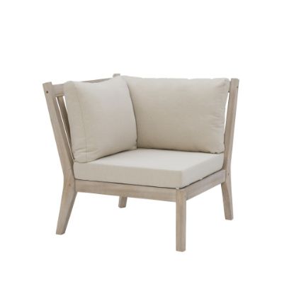 Picture of Linon Lascher Outdoor Corner Chair, Beige/Natural