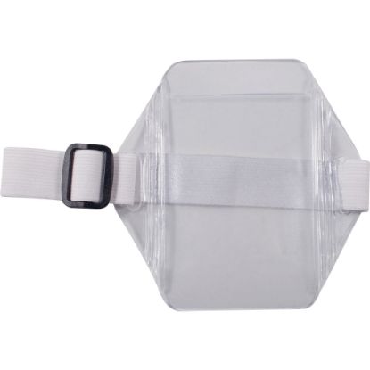 Picture of Advantus Arm Badge Holder - Support 2.50in x 3.50in Media - Vertical - Vinyl, Elastic - 12 / Box - White, Clear - Heavy Duty