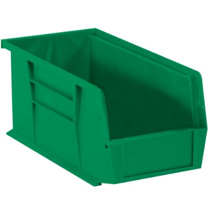 Picture of Partners Brand Plastic Stack & Hang Bin Boxes, Medium Size, 14 3/4in x 8 1/4in x 7in, Green, Pack Of 12