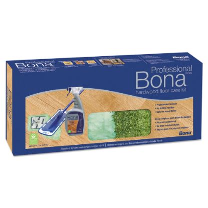 Picture of Bona Hardwood Floor Mop, With Cleaning Kit, 15in Head, 52in Handle, Blue