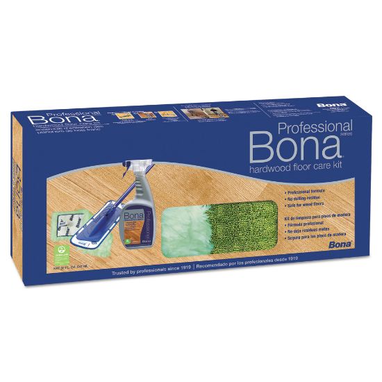 Picture of Bona Hardwood Floor Mop, With Cleaning Kit, 15in Head, 52in Handle, Blue