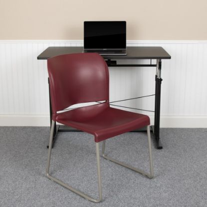 Picture of Flash Furniture HERCULES Series Full-Back Contoured Stack Chairs, Red/Gray, Set Of 5 Chairs