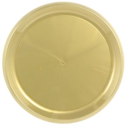 Picture of Amscan Round Plastic Platters, 16in, Gold, Pack Of 5 Platters